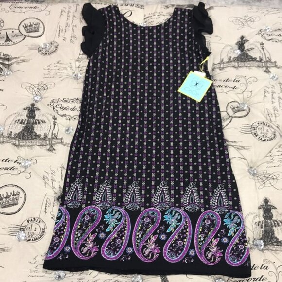 CeCe Paisley-Print Flutter Sleeve Dress - Picture 3 of 6